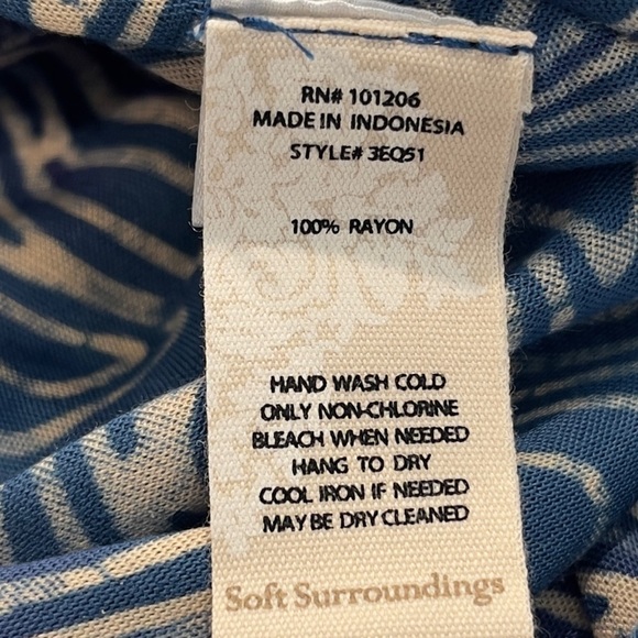 Soft Surroundings Blue Swirl Print Kimono Cardigan PS/PM - Picture 9 of 9